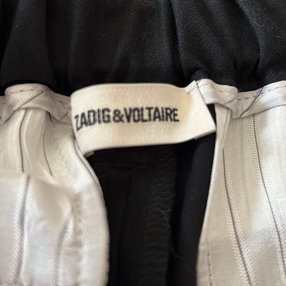 Zadig & Voltaire black Pomelo trousers w/ red stripe Size 36 - Picture 3 of 12